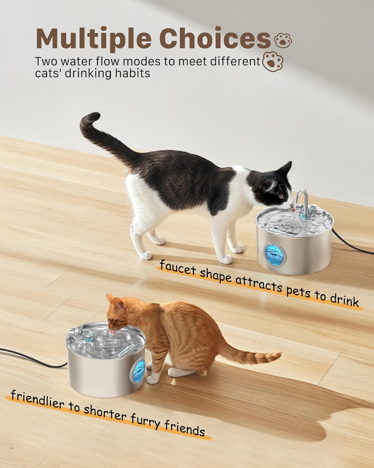 2.2L Stainless Steel Cat Fountain
