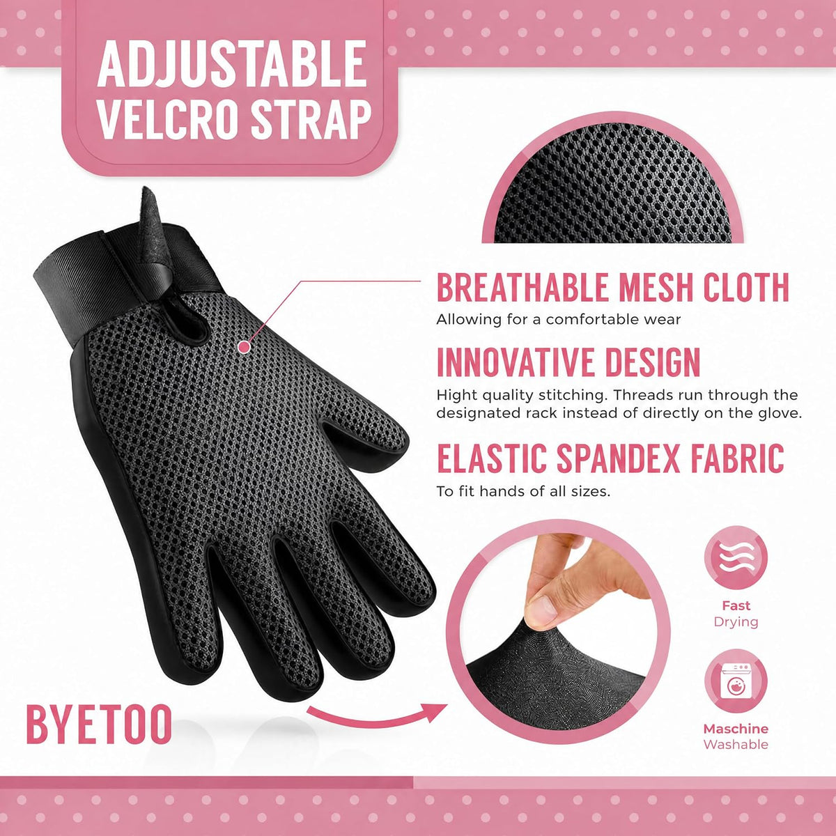 Gentle Pet Grooming Deshedding Glove