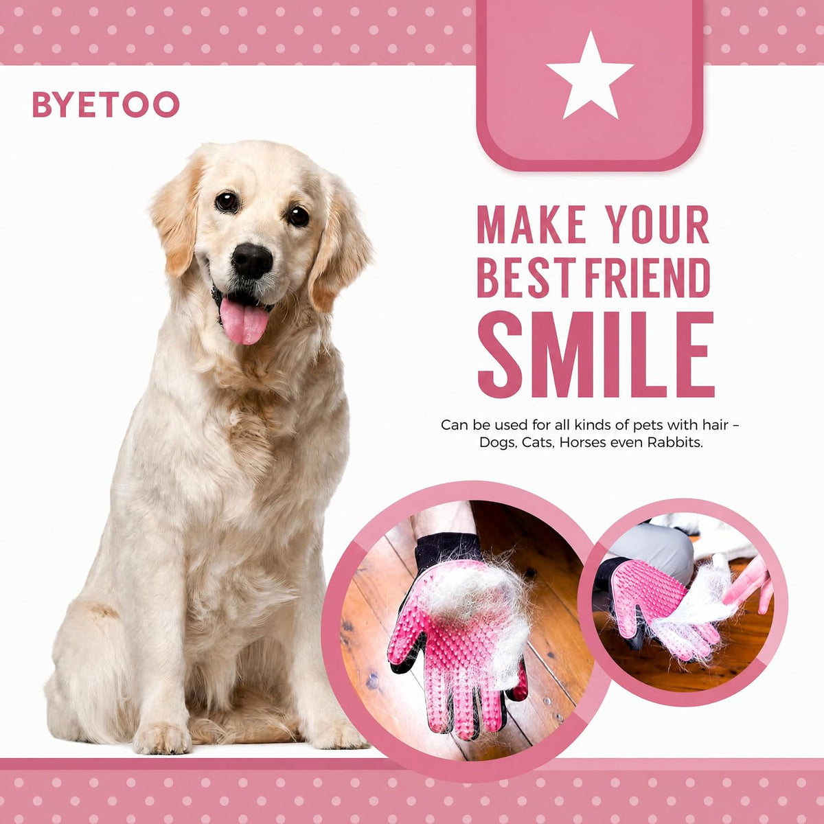Gentle Pet Grooming Deshedding Glove