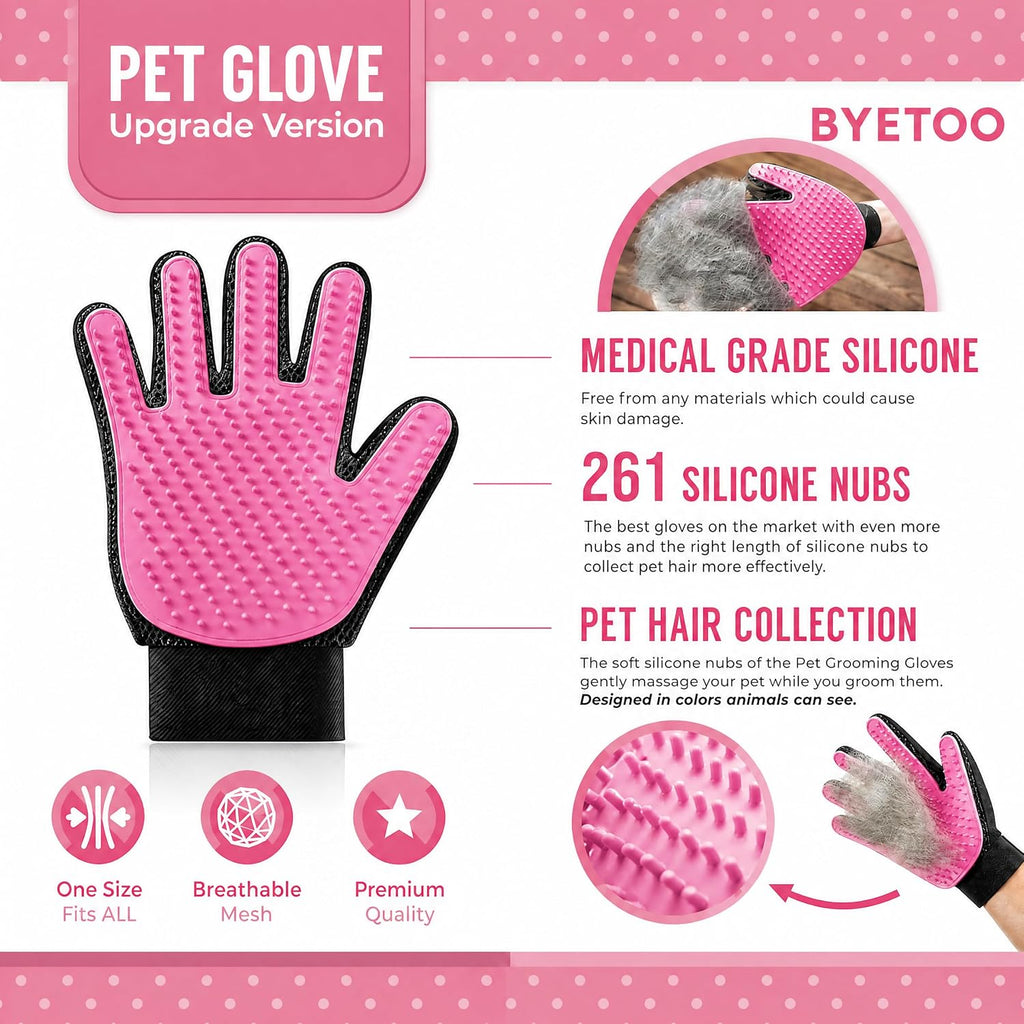 Gentle Pet Grooming Deshedding Glove